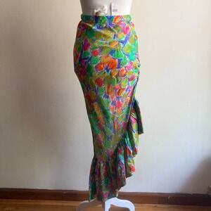 Asymmetrical Midi Skirt Floral Ruffle Hope for Flowers Tracy Reese‎ XS NWT